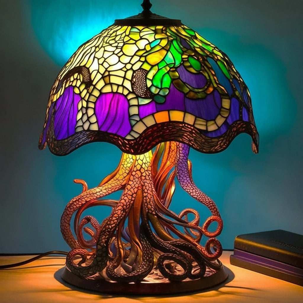 Stained Glass Floral Dome Mosaic Table Lamp