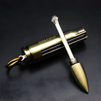 Brass Screw-Top Keyring Waterproof Match Case