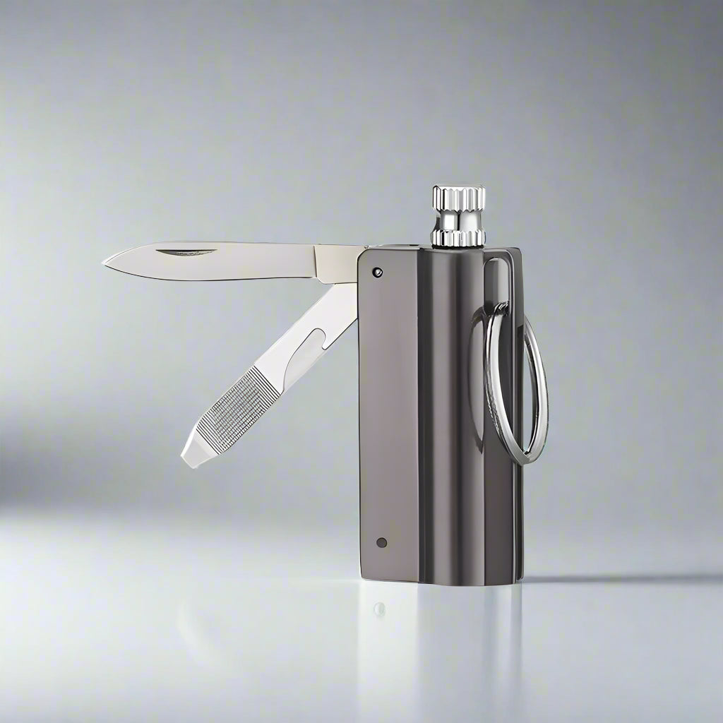 Brass Screw-Top Keyring Waterproof Match Case