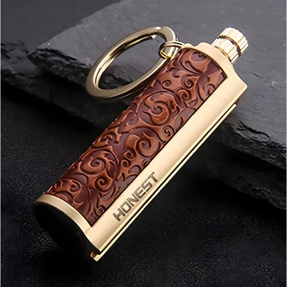 Brass Screw-Top Keyring Waterproof Match Case
