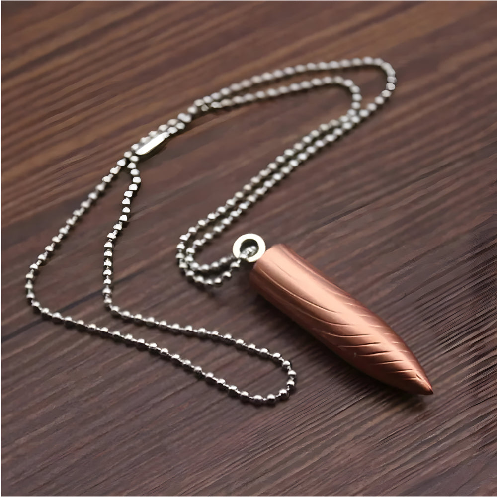 Brass Screw-Top Keyring Waterproof Match Case