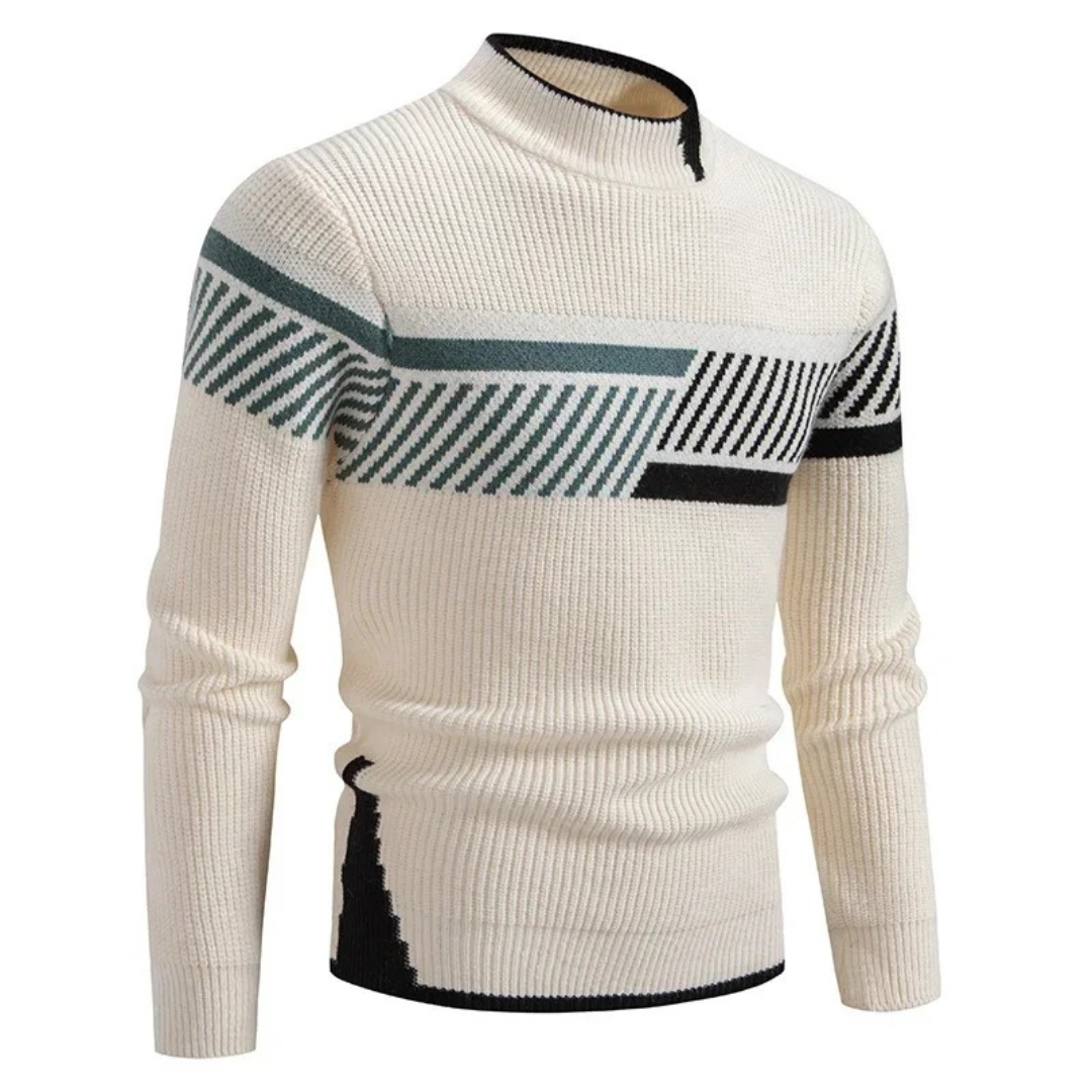 Modern pull-over knitted sweater for men