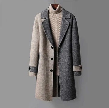 Two tone button down overcoat for women