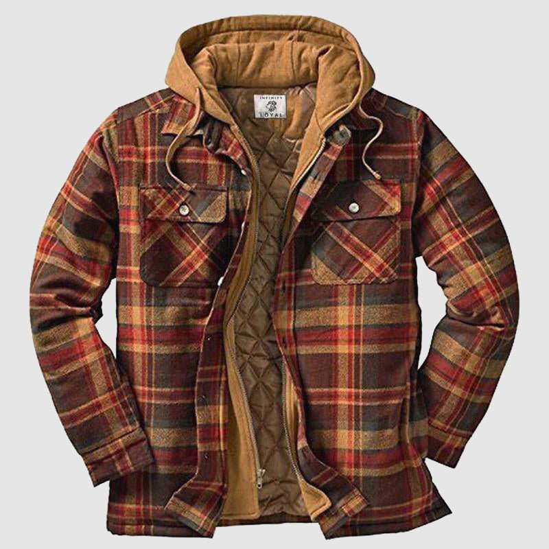 Modern hoodie lumberjack jacket for men