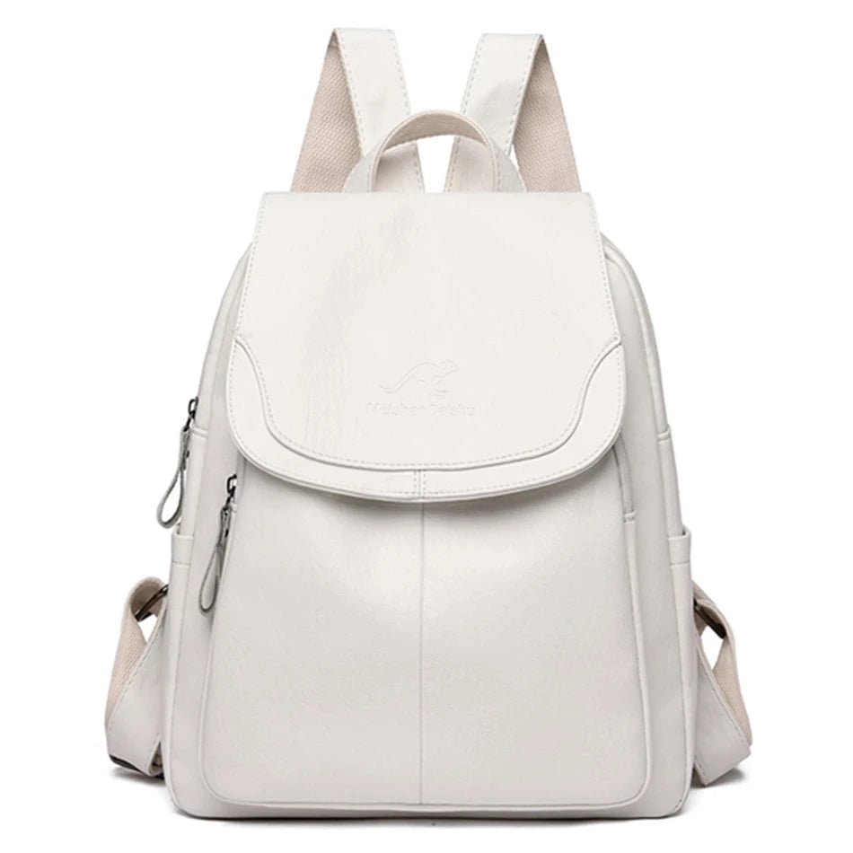 Vintage soft leather backpack for women