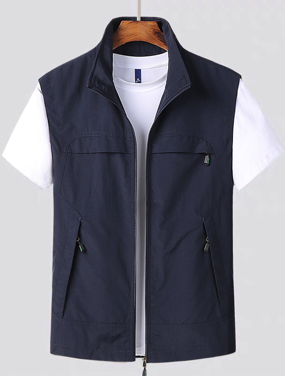 Short-sleeve cardigan vest for men