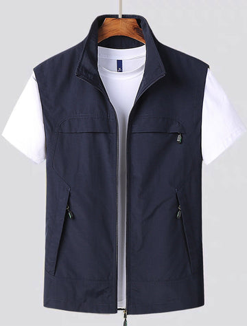 Short-sleeve cardigan vest for men