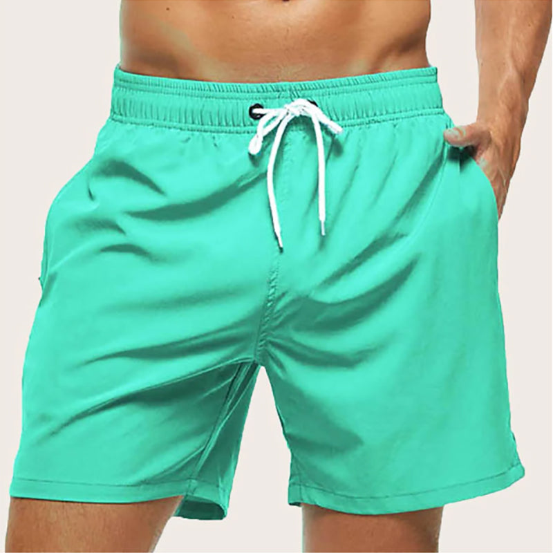 Men’s Swim Trunks – Quick-Dry Fabric – Regular Fit – Elastic Waist – Mid-Length