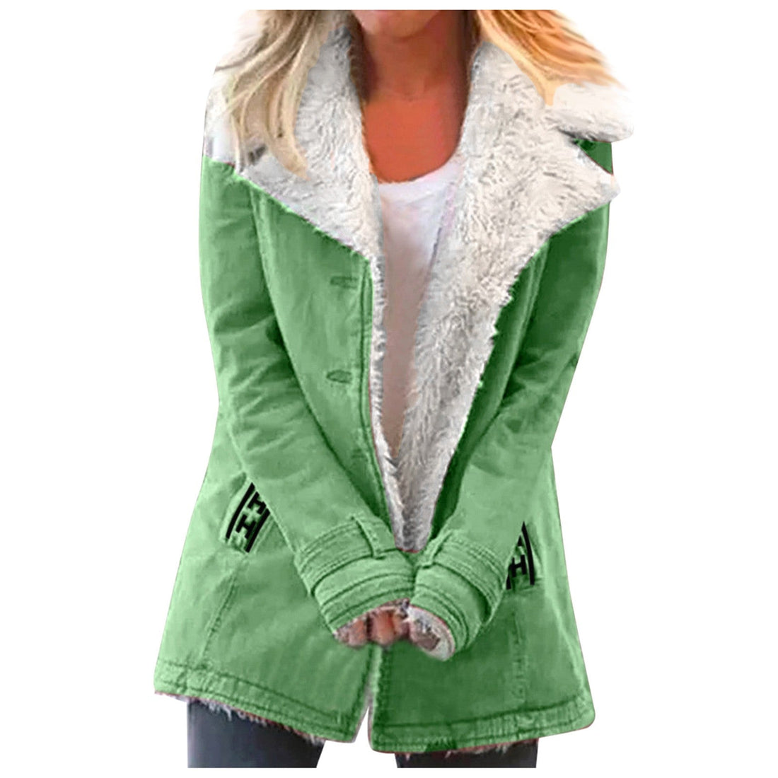 Lapel collar winter jacket for women